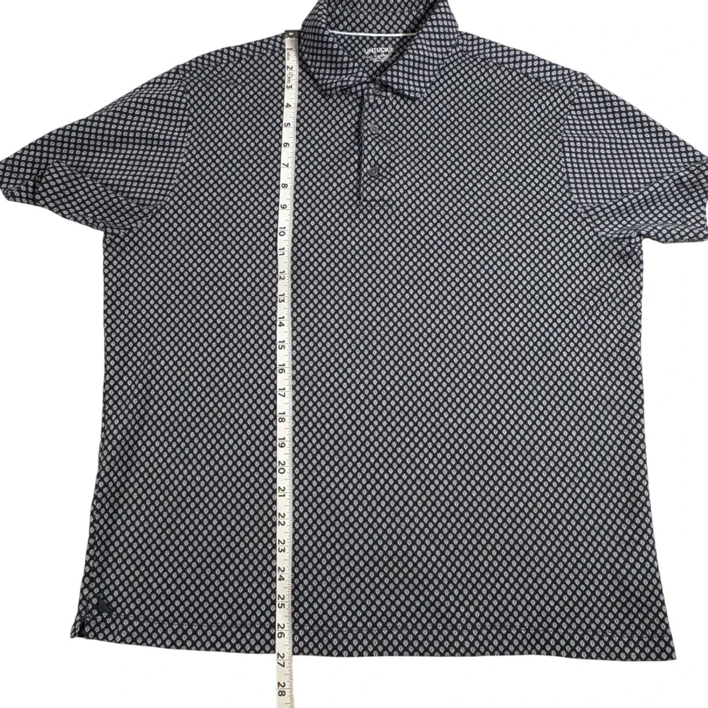 UNTUCKit TAYO Mens X-Large Regular Fit Nav 40917 Short‎ Sleeve Polo Shirt Cotton - Picture 8 of 8